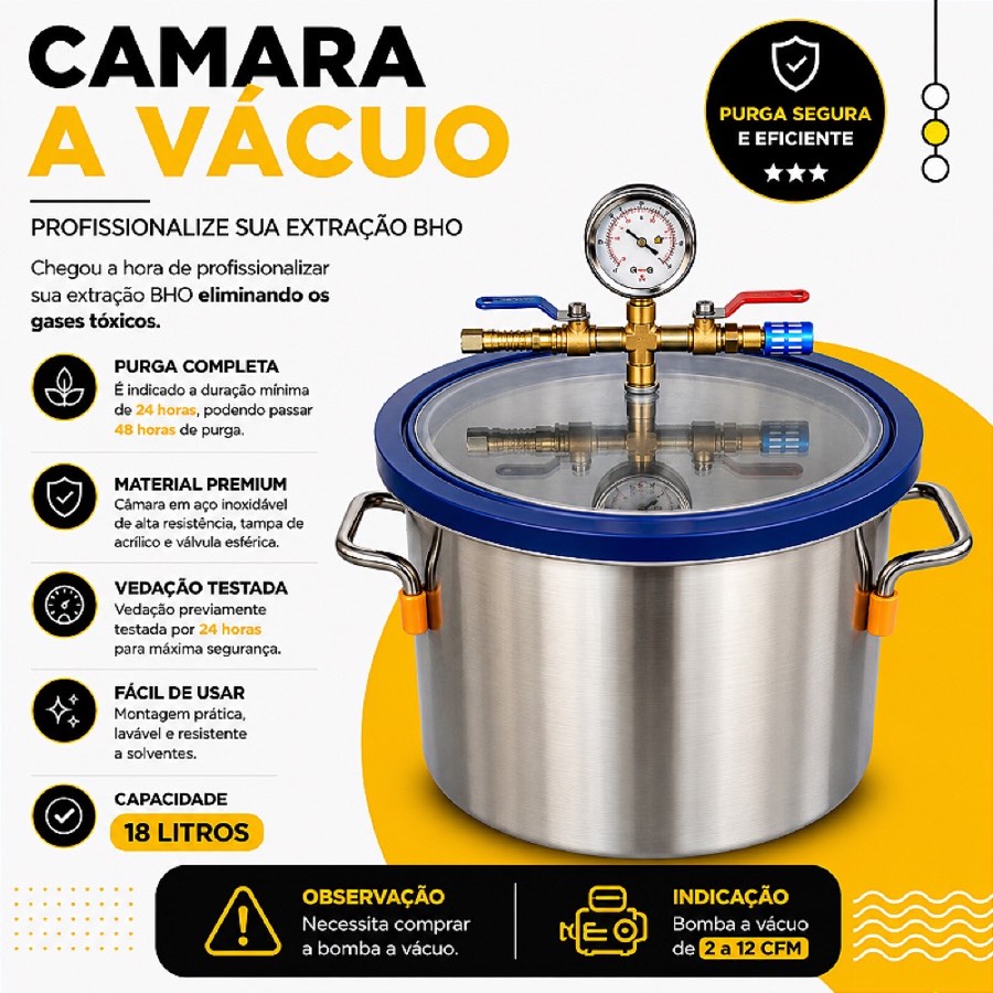 Câmara de Vácuo 18 Litros