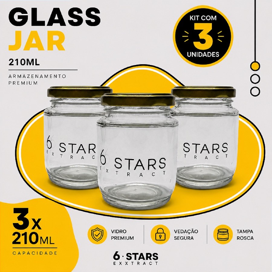 3x Glass Jar (210ml)